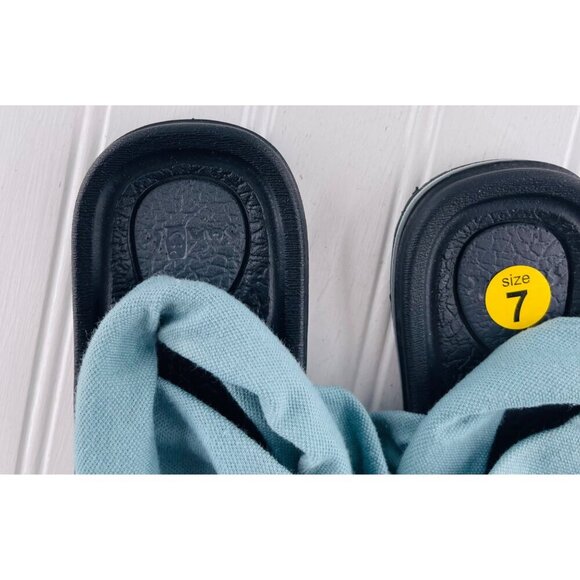 Sanuk‎ Womens Yoga Sling 2 Sandals Size 7 Blue Fabric Straps Rubber Outsole - Picture 3 of 4